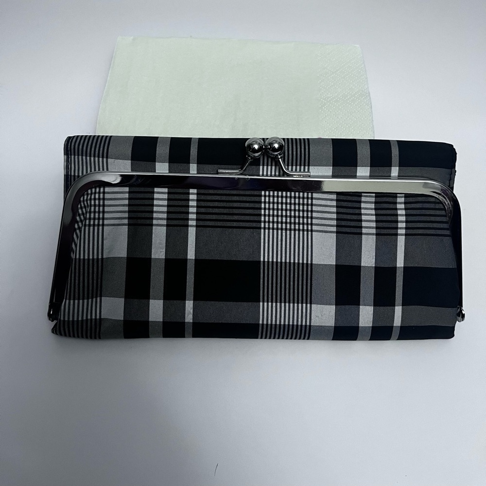 ROWALLAN WALLET WOMENS PLAID BLACK/GRAY